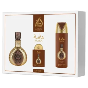 Lattafa Masa Gift Set – Conjunto de Perfumes Unissex | Fragrância Floral Frutada\nde Luxo